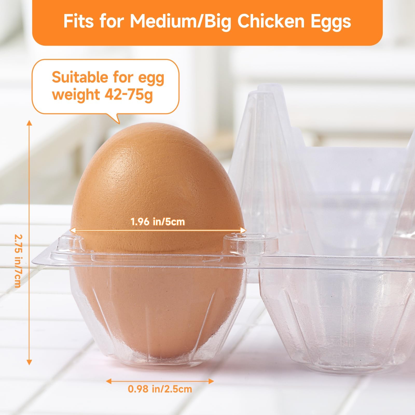 100 Pack 3×4 Plastic Egg Cartons Cheap Bulk 12 Count Clear, Reusable & Sturdy…