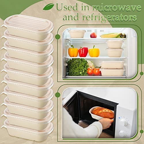 100 Sets 33 oz Disposable Bowls with Lids – Paper Meal Prep Containers for Parti
