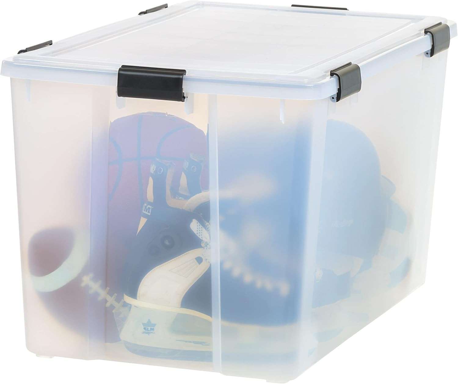 IRIS USA WeatherPro 32 Qt Storage Bins W/ Lids 4 Pack BPA-Free Plastic Gasket