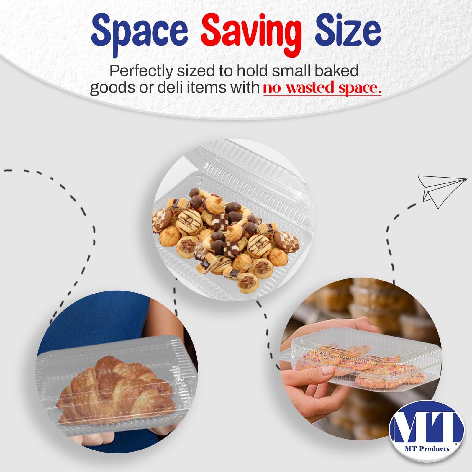 Plastic Food Containers 9″ x 6.5″ – Medium Deep Disposable Clear Containers f…