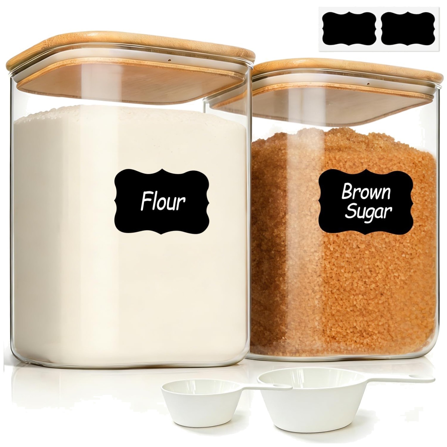 Large Glass Storage Containers with Lids 4Qt – Set of 2