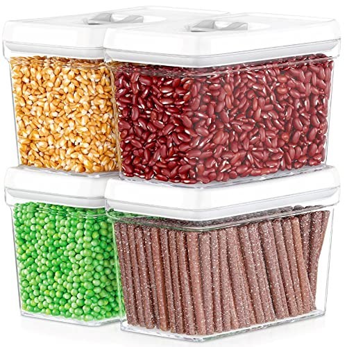 Airtight Food Storage Containers Set – 4PC Clear BPA-Free Canisters for Pantry,
