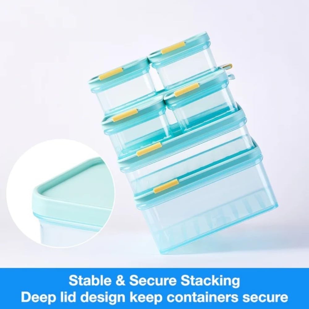Airtight Stackable Freezer Containers – 3.5L BPA Free Food Storage, Microwave Sa