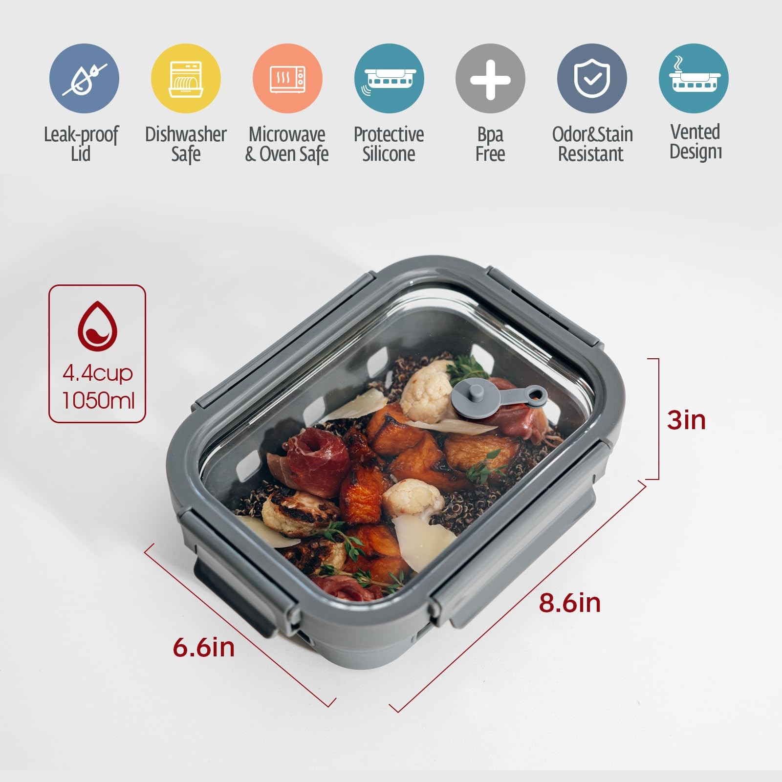 Glass Food Storage Container with Glass Lids Glass Bento Box Set Lunch Box Eco F