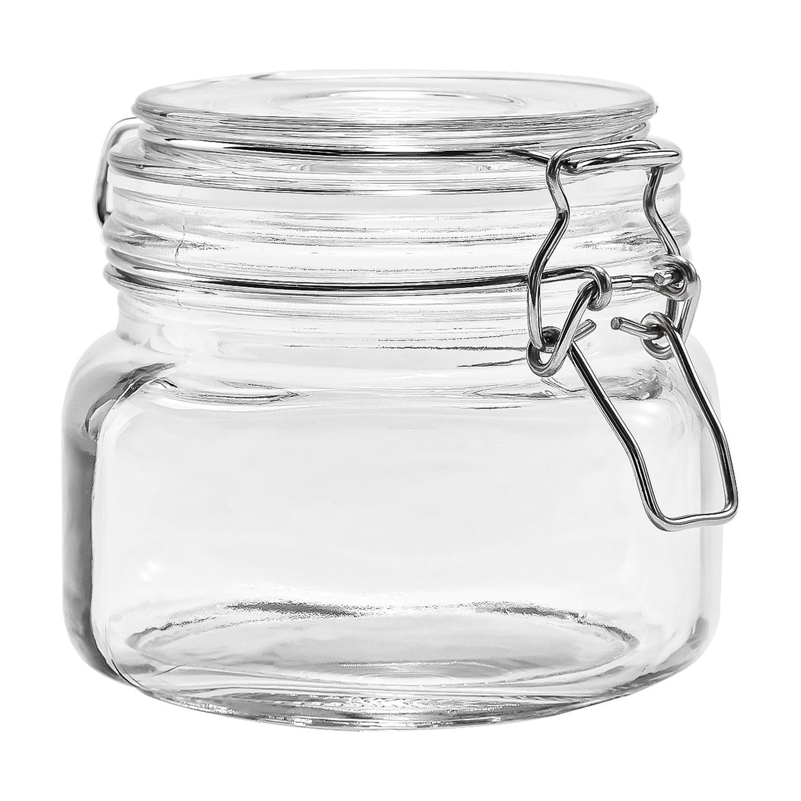 (2 pack) Glass 17 oz Lock Lid Storage Jar Canister