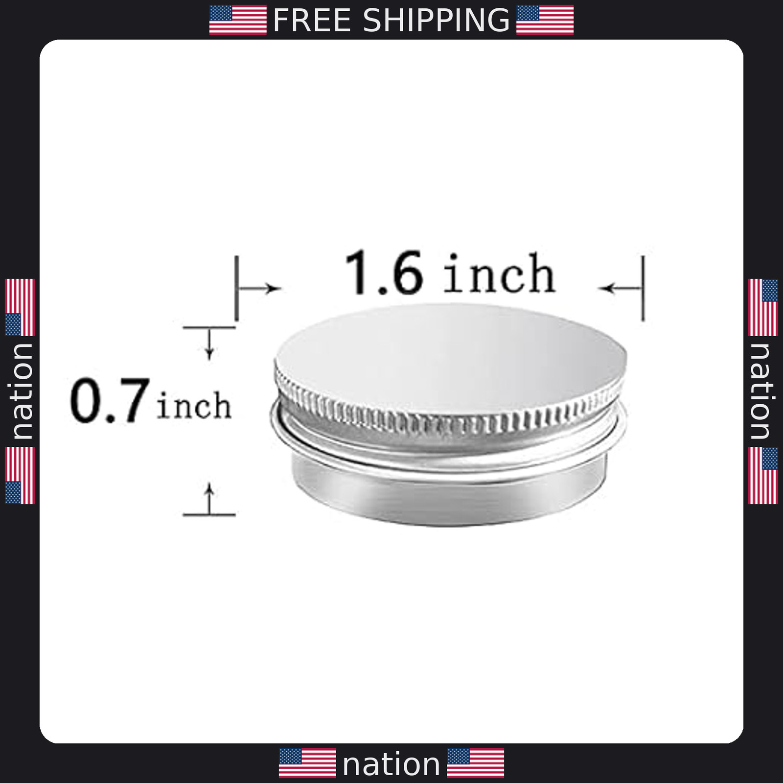 30 Pack 0.5 oz Aluminum Screw Lid Jar – Round Refillable Containers (15 ml)