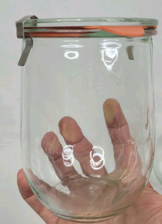 Weck Jars Large Tulip Jars 1 Liter (2 Jars) , WE-745 Yogurt Sourdough Ferment