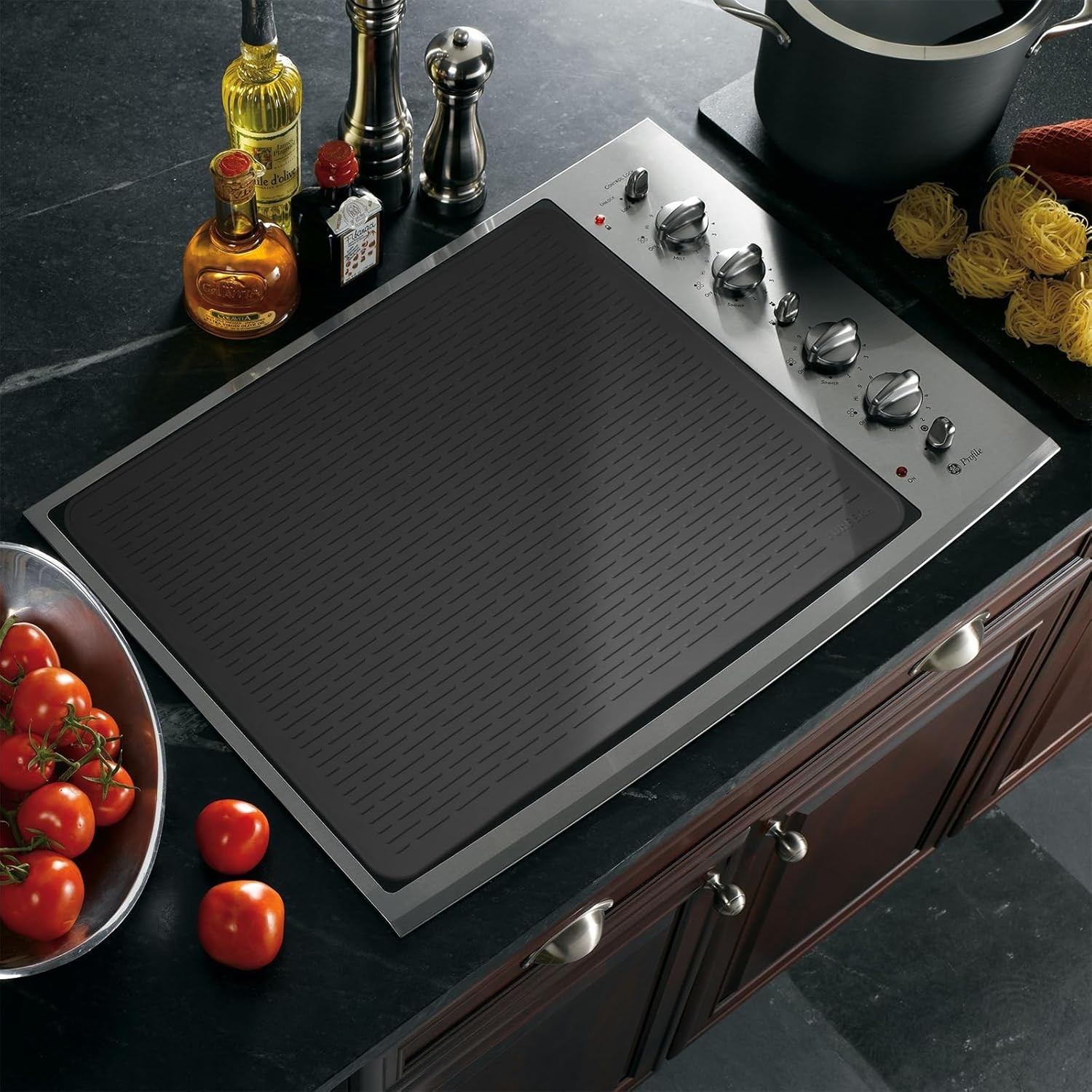 Stove Top Cover for Electric – Silicone Mat 28″L x 20″W, Black