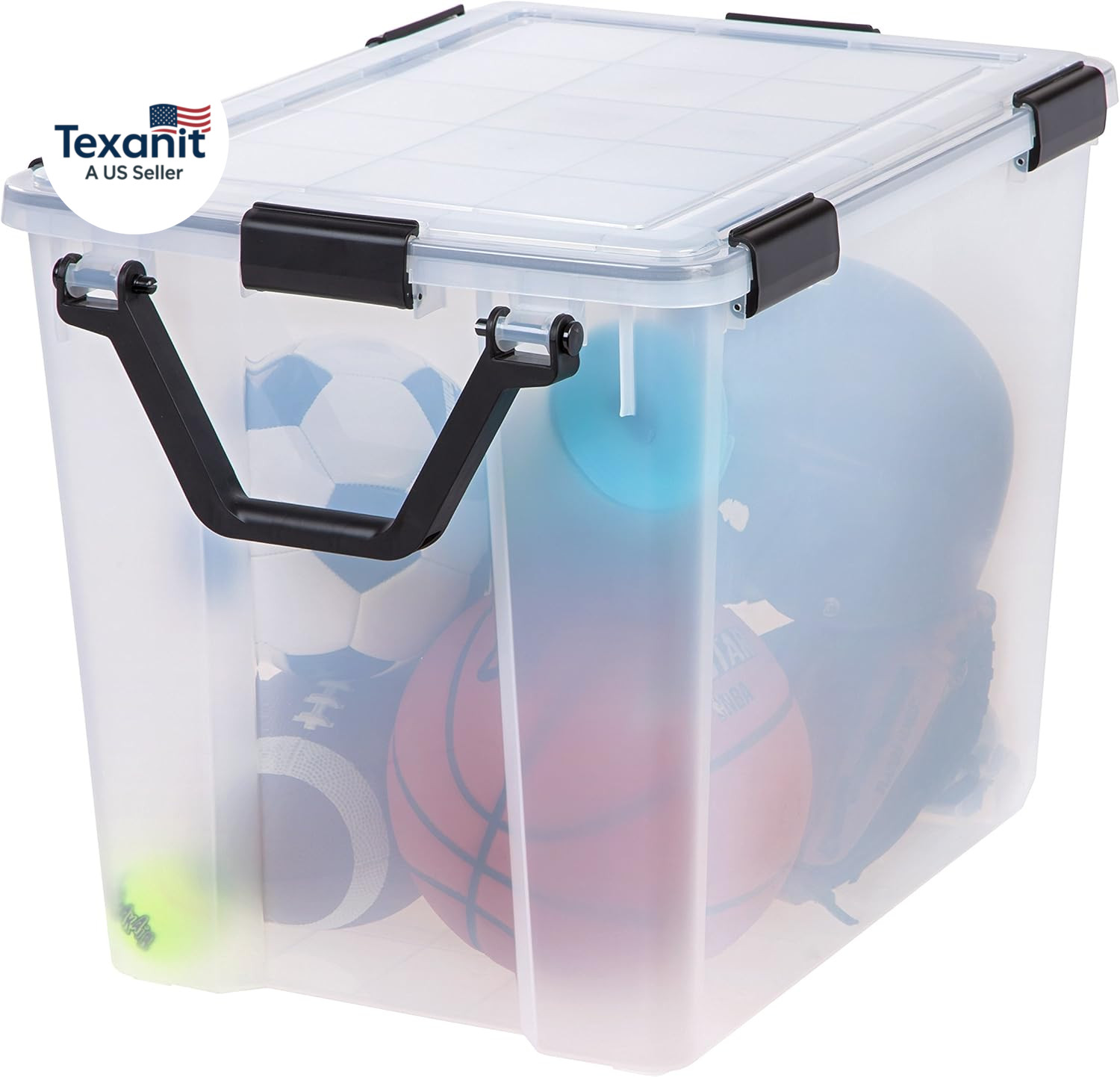 Weatherpro 103 Qt Storage Bins with Lids, 2 Pack, Bpa-Free Plastic Gasket Box wi