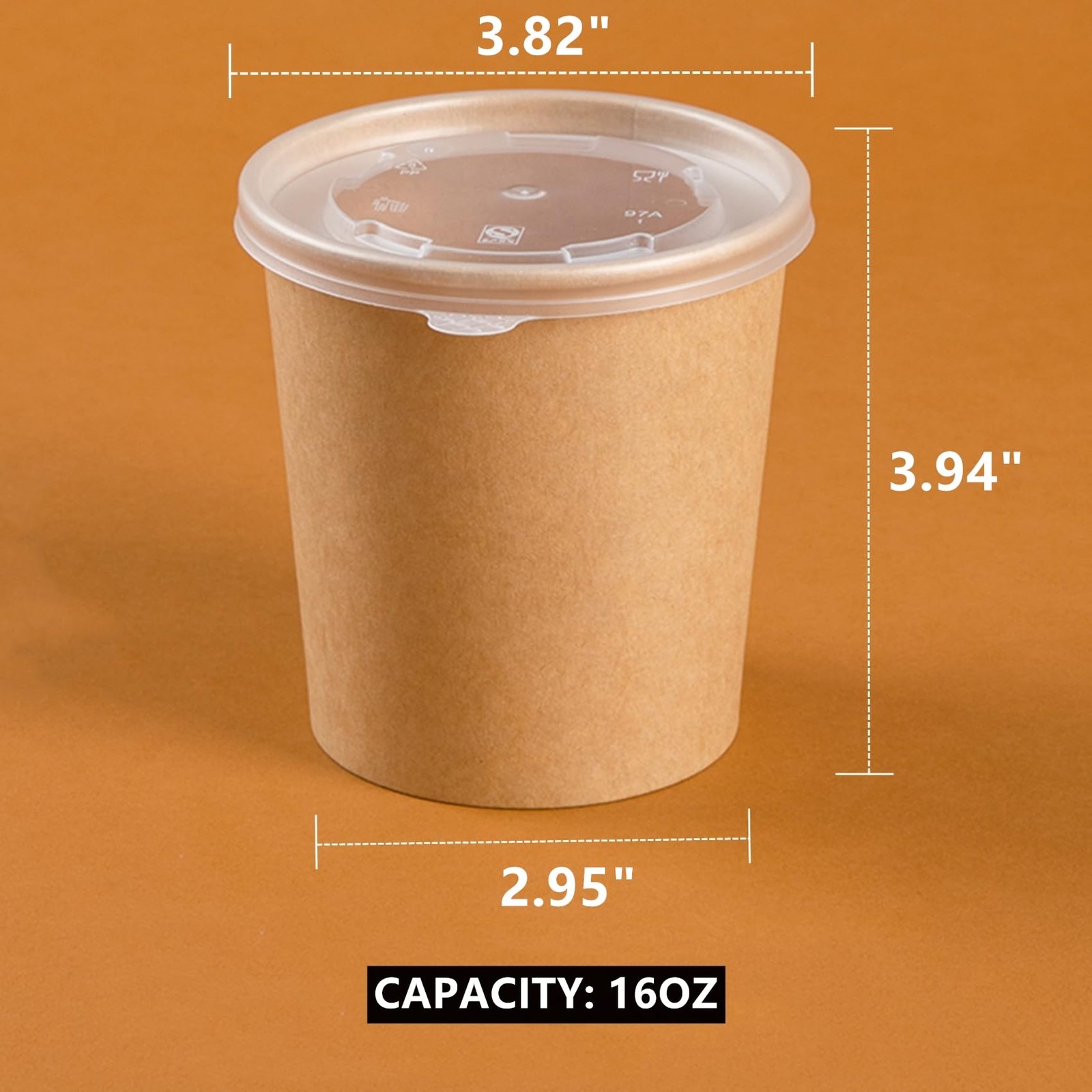 80 Pack Paper Food Containers with Lids, 16 Oz To Go Hot Soup Bowls, Disposab…