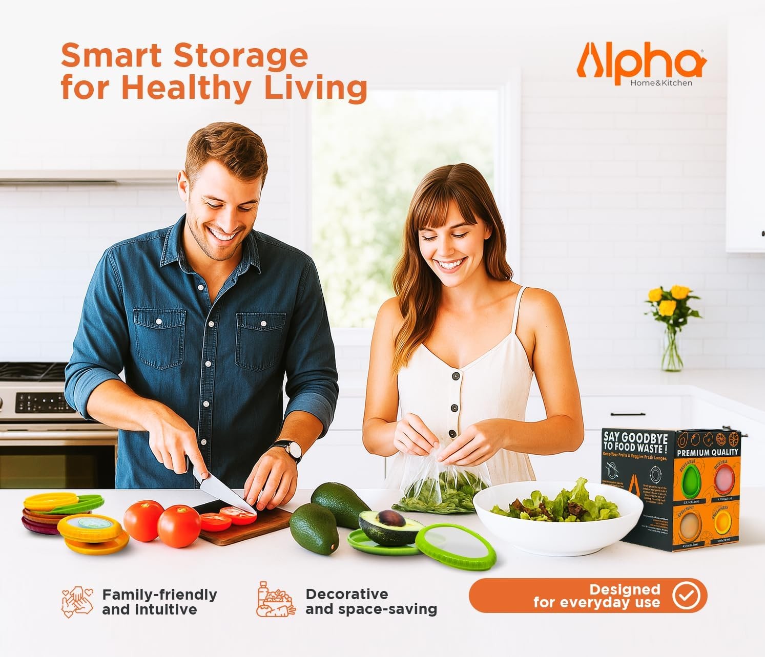 Avocado Saver & Onion Storage – Set of 4 BPA-Free Food Containers with Silicon