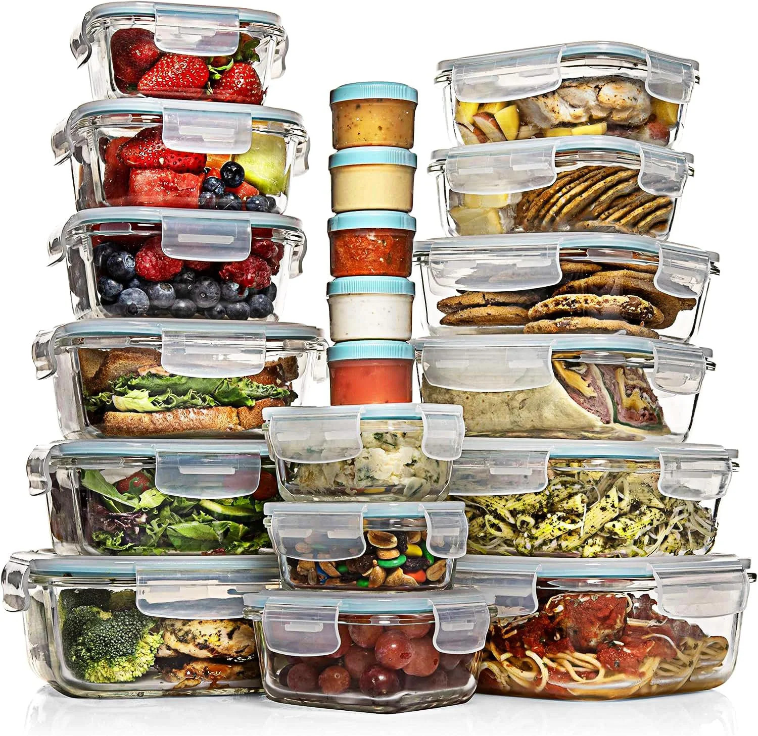 Razab 35 Pc Set Glass Food Storage Containers with Lids – Meal Prep Airtight Ben