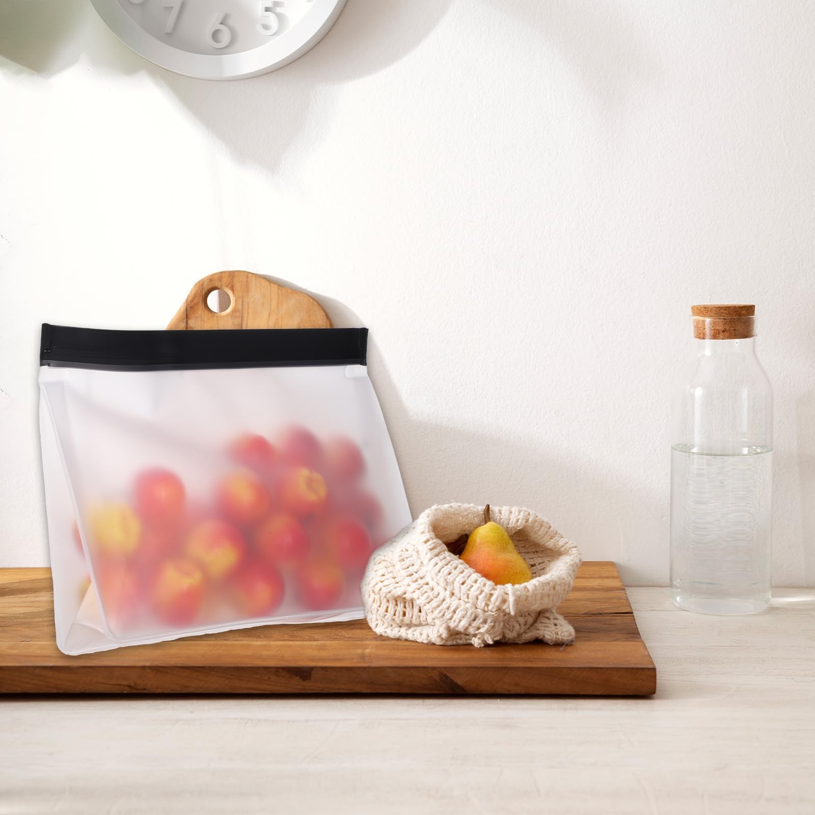 Hpmjz 4 pcs Clear Leak Proof Freezer Bag Reusable Ice Storage one size, black
