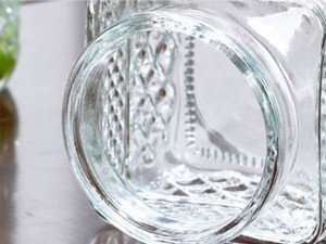 60 OZ Vintage Glass Jar with Lid Wood Spoon Set of 2 Decorative Glass Storage
