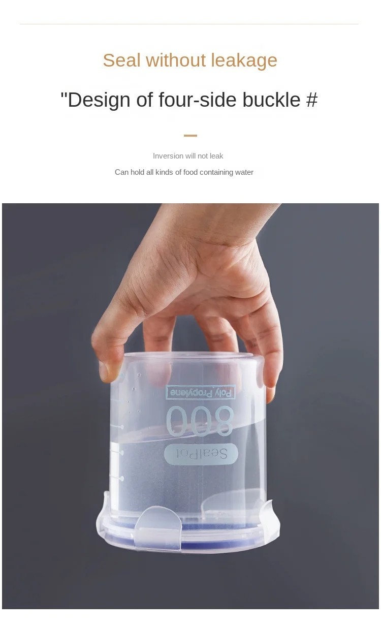 Airtight Grain Storage Container Clear Food Jar Kitchen Organizer 600-1500ML