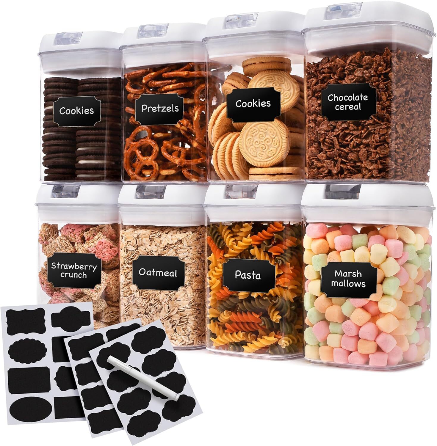 Cheer Collection 8 Piece Food Storage Containers, .8L
