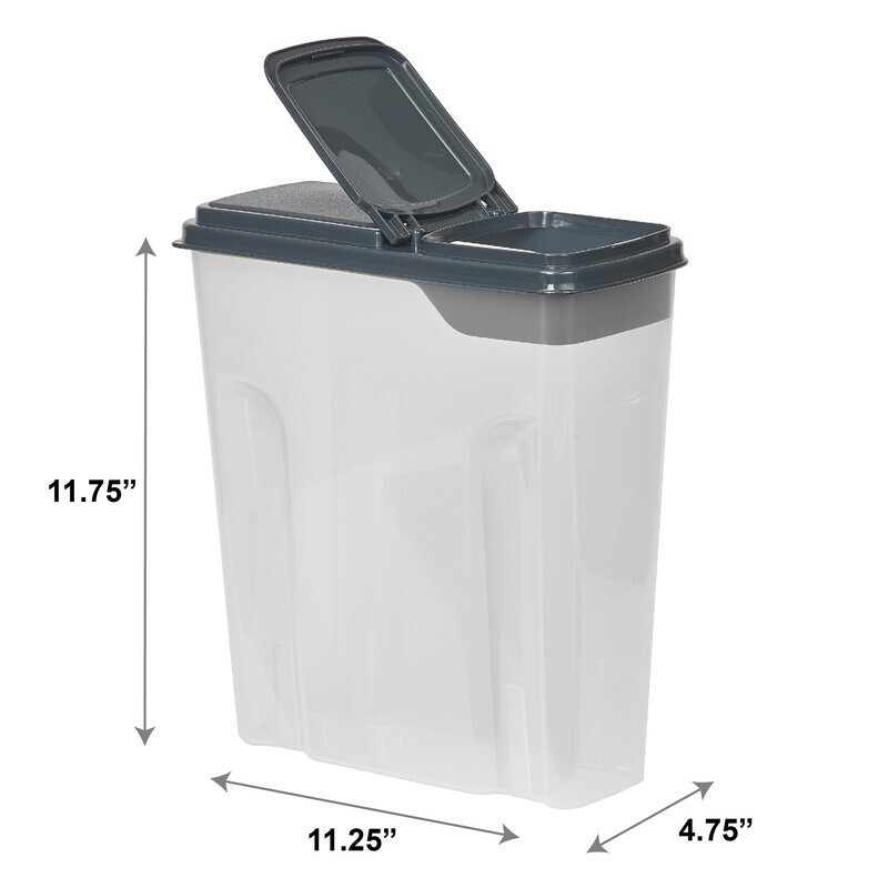 2 Pcs Cereal Dispenser W/ Lid Plastic Storage Containers Snacks Pasta Rice New