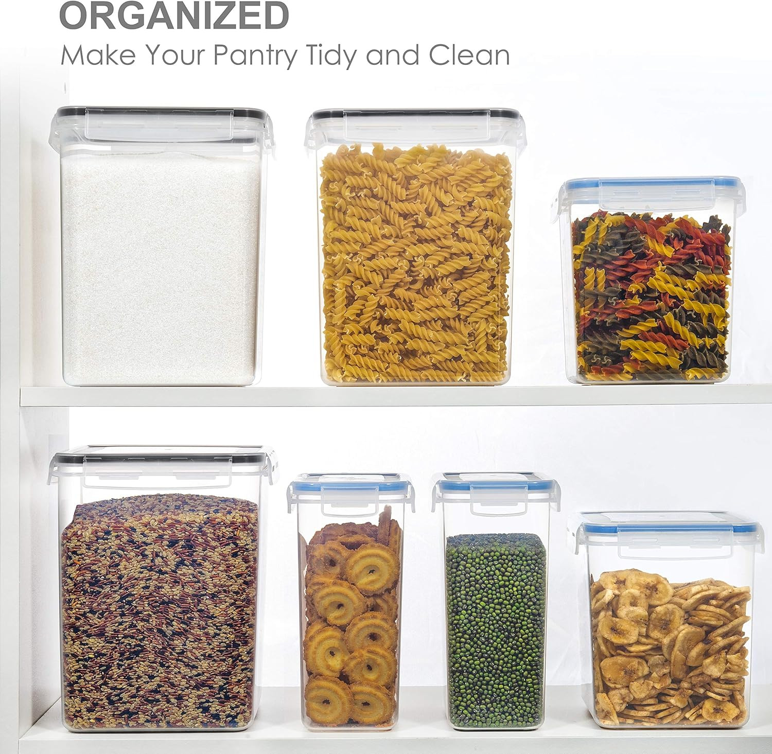 Medium Food Storage Containers with Lids Airtight 3.6L /121.7Oz, for Flour, Suga