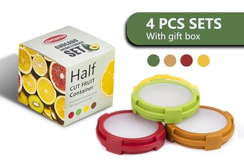 Ortarco 4Pcs Onion Storage Avocado Saver Holder, 4PCS: Red+Yellow+Brown+Green