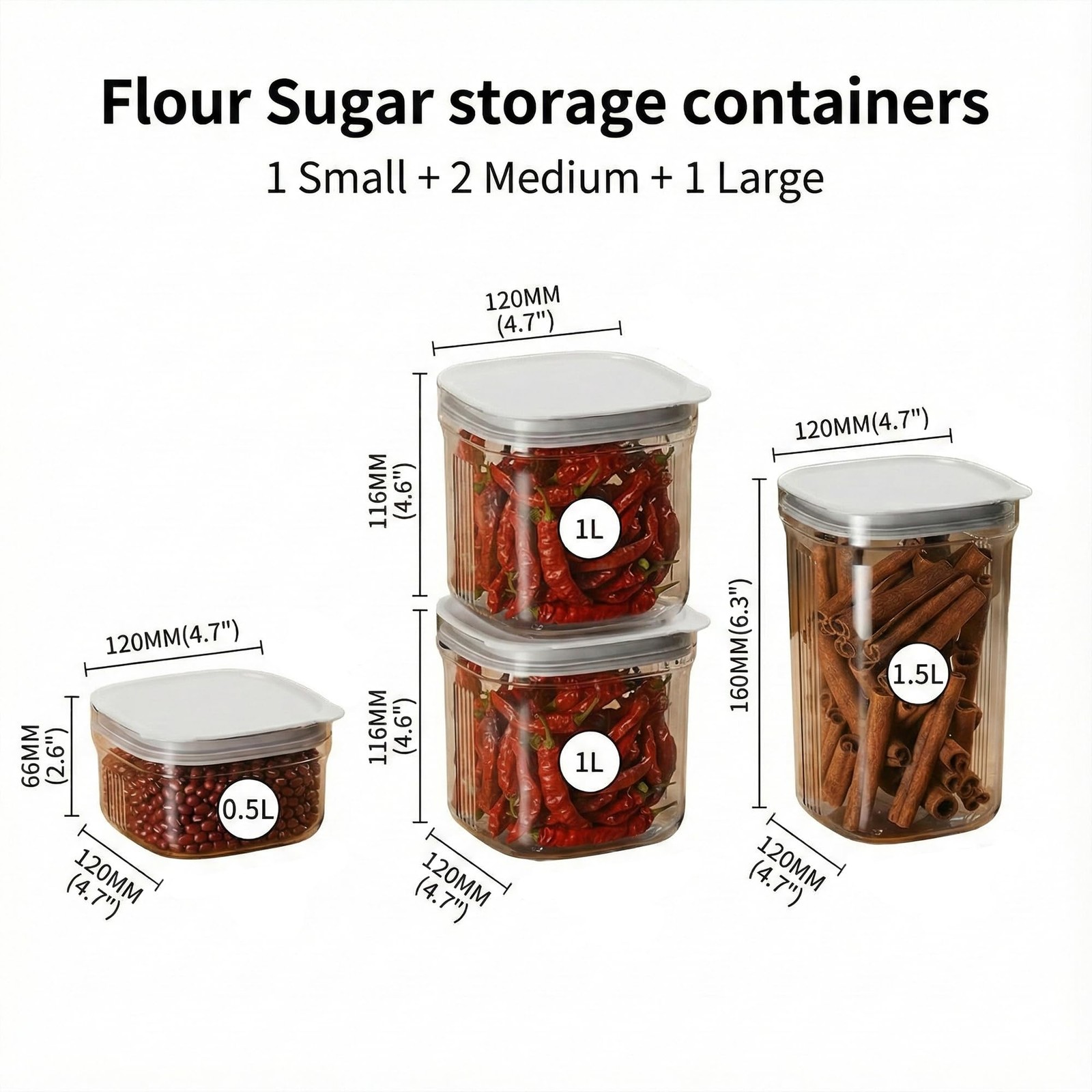 LavStow Airtight Food Storage Containers with Lids, 4 Large, Transparent-4pcs