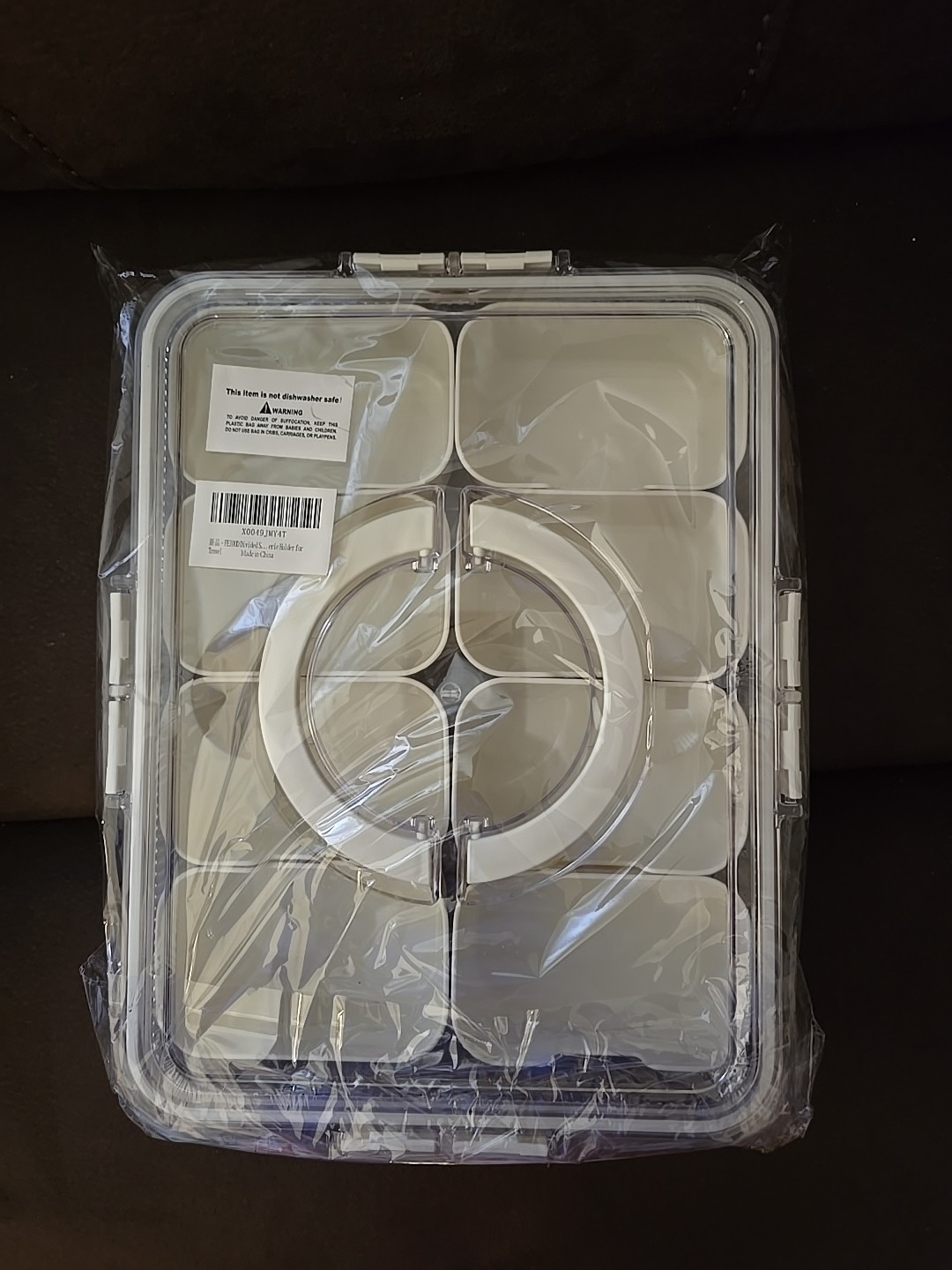 NEW! Snack Box Divided 8 Sections With Lid And Handle