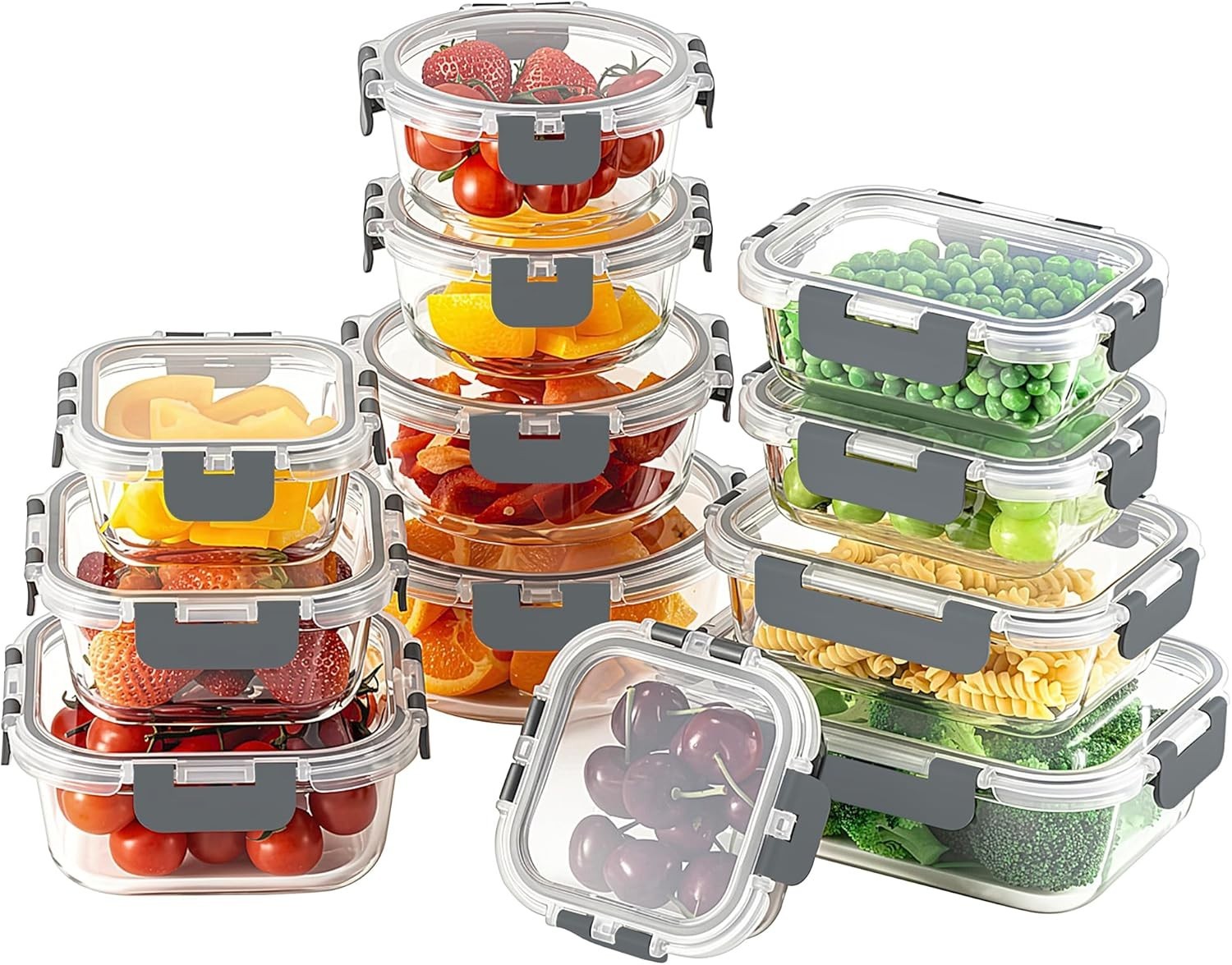 Versatile Glass Food Storage Containers – 24-Piece Set, Oven Safe & BPA-Free