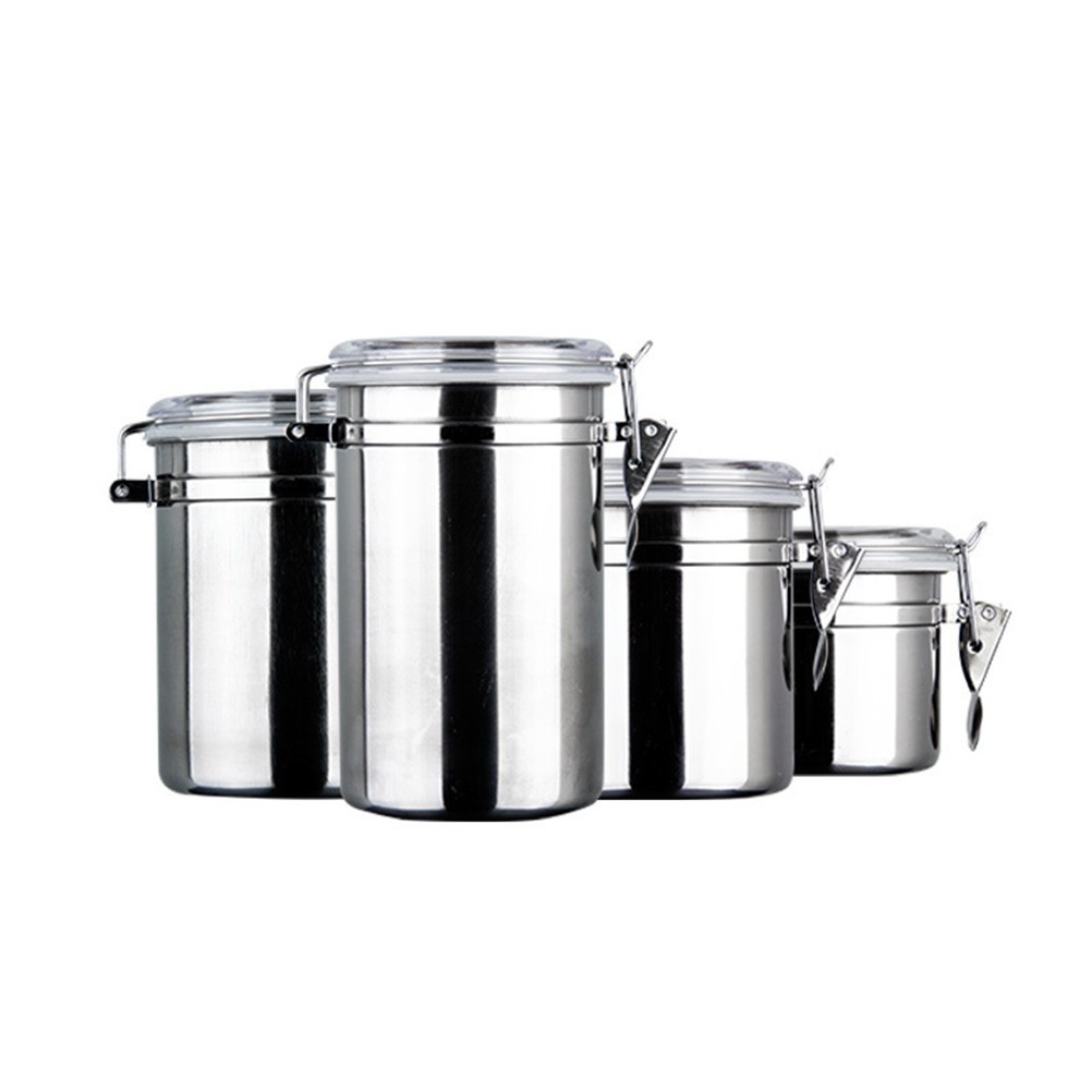 Coffee Airtight Container 1Pcs Silver For Home Use And Travel