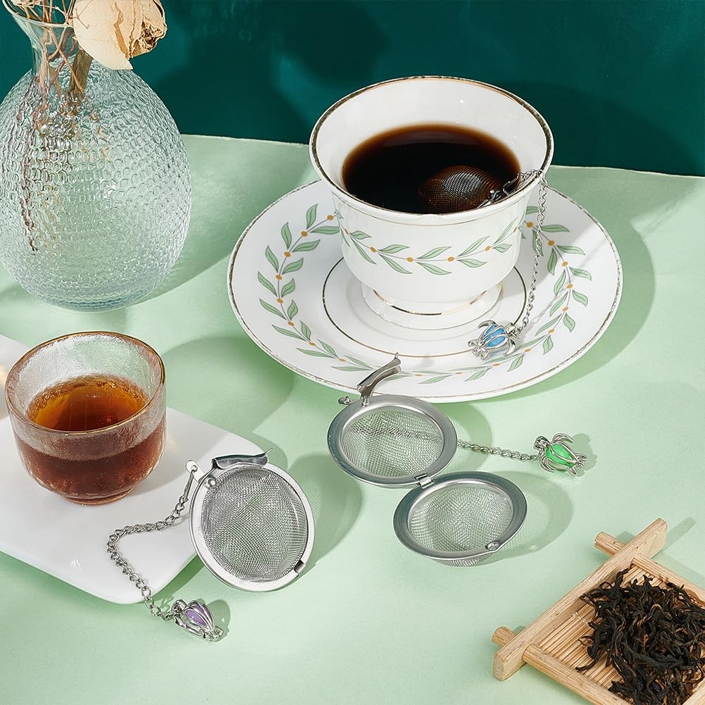 UNICRAFTALE 3 Sets Round Tea Infuser Loose Strainer multiple colors