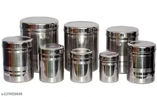 Stainless Steel 8 pc kitchen container (100 ml-2000 ml) free shipping