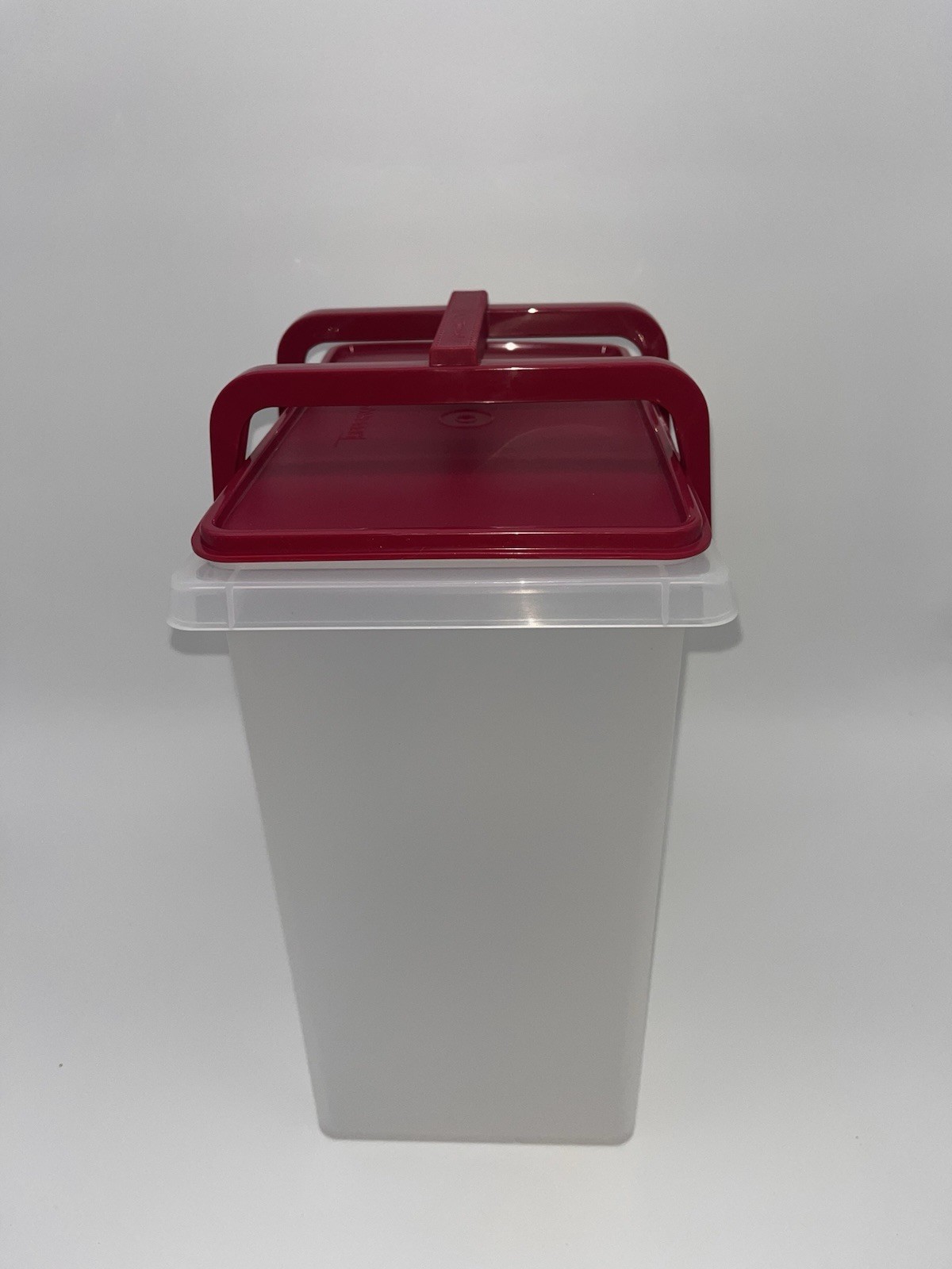 Tupperware 3 Gallon Bulk Food Storage Canister Clear with Red Lid New