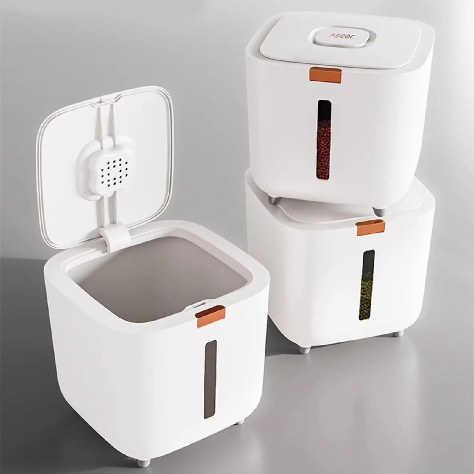 Rice Storage Container Kitchen Flour Food Dispenser Box Grain Sealed Organizer