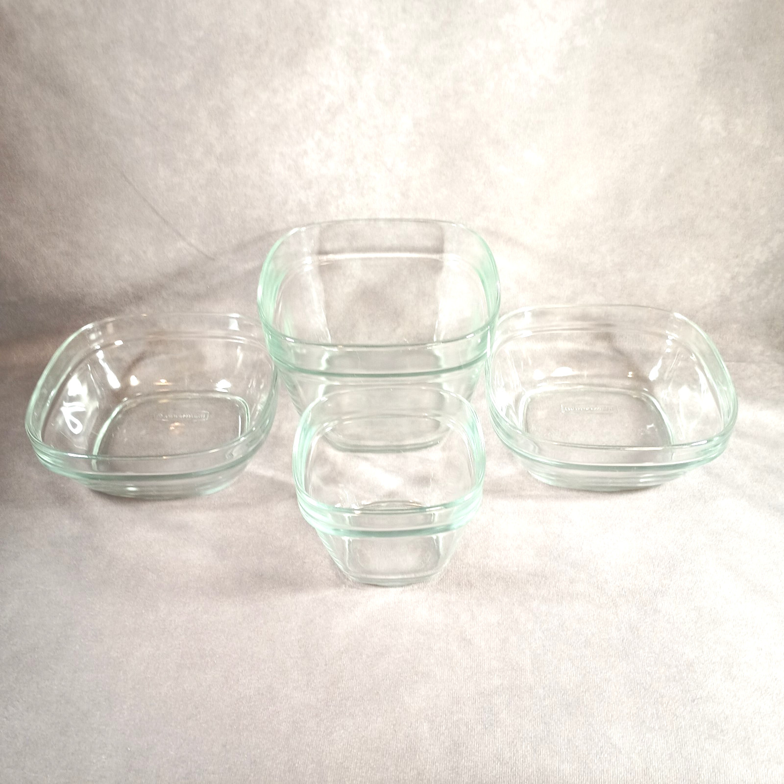 Rubbermaid Glass Storage Containers Square Bowls No Lids 5.5 c, 2 x 2.5 & 1.5