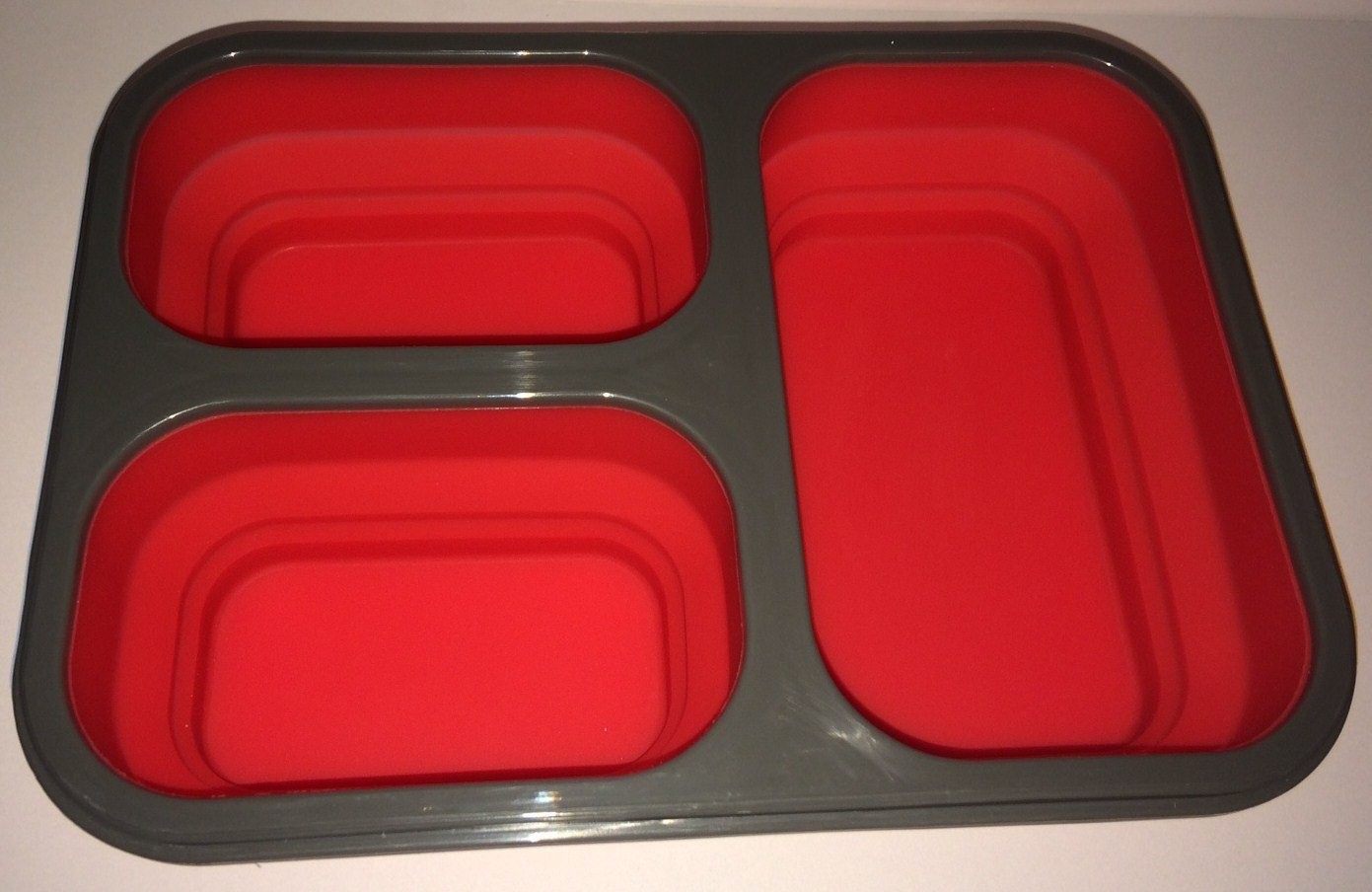 Eco One Durable and Reusable 3 Sections Bento Lunch Box Collapsible Magenta