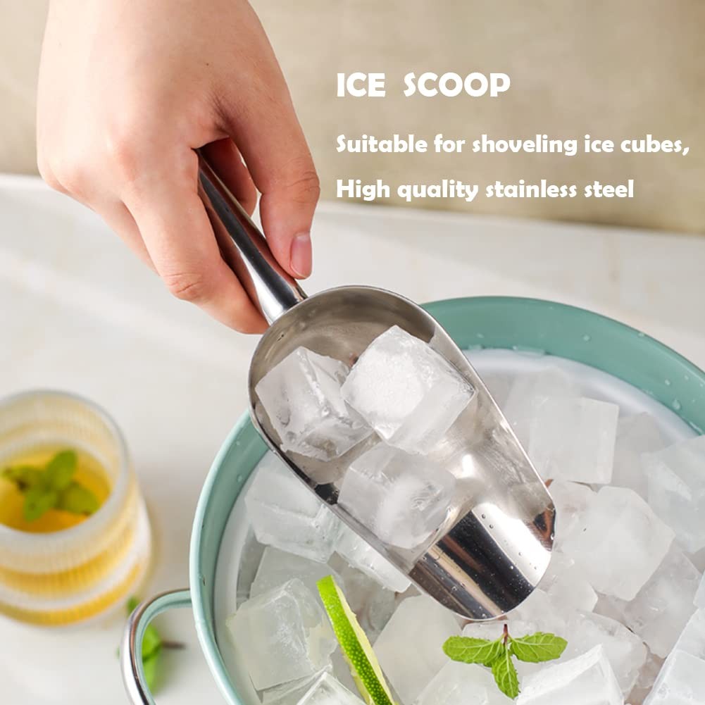6oz Metal Ice Scoop,Kitchen Ice Scooper for Ice Maker,Small Food Scoops for Part