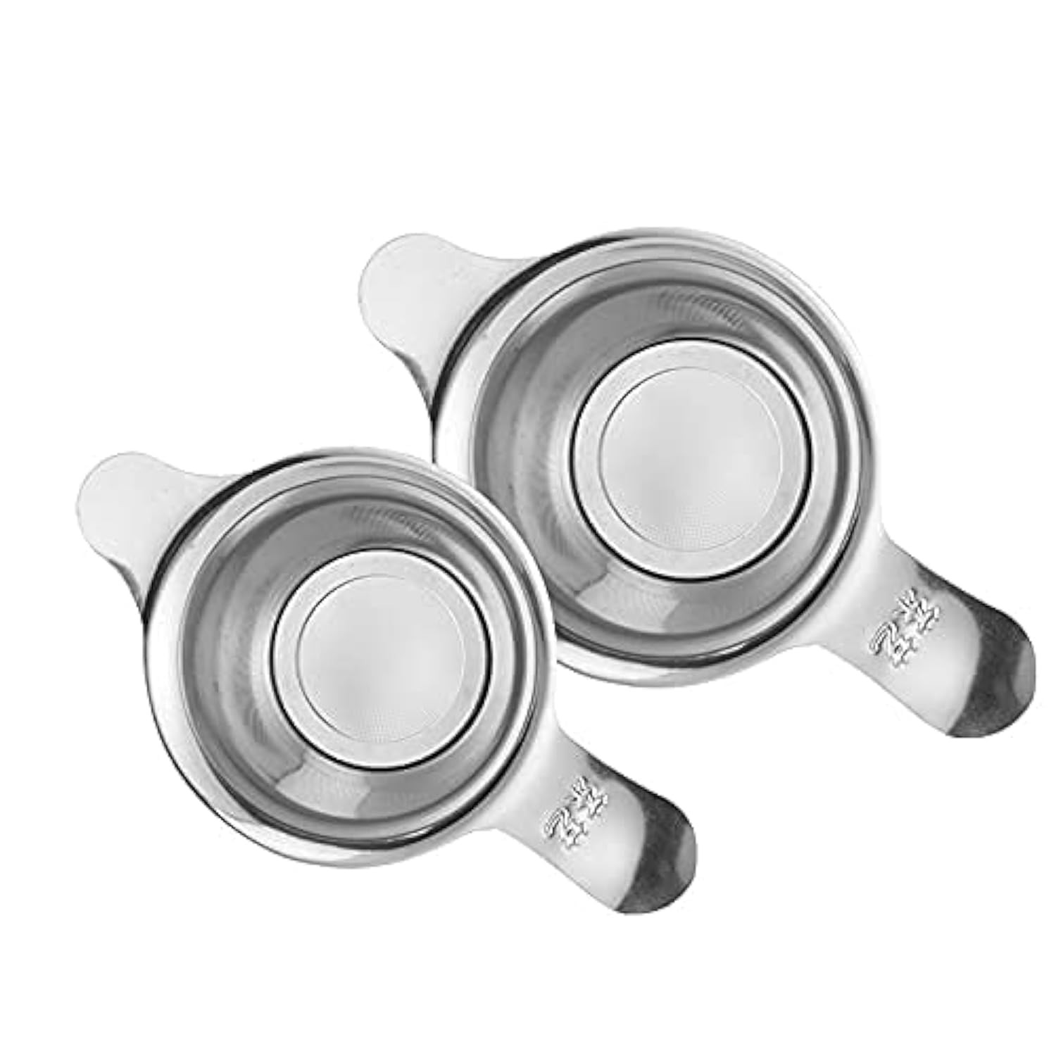 2 Pcs Tea Infuser strainer,Double Handles 304 Stainless Steel Silver