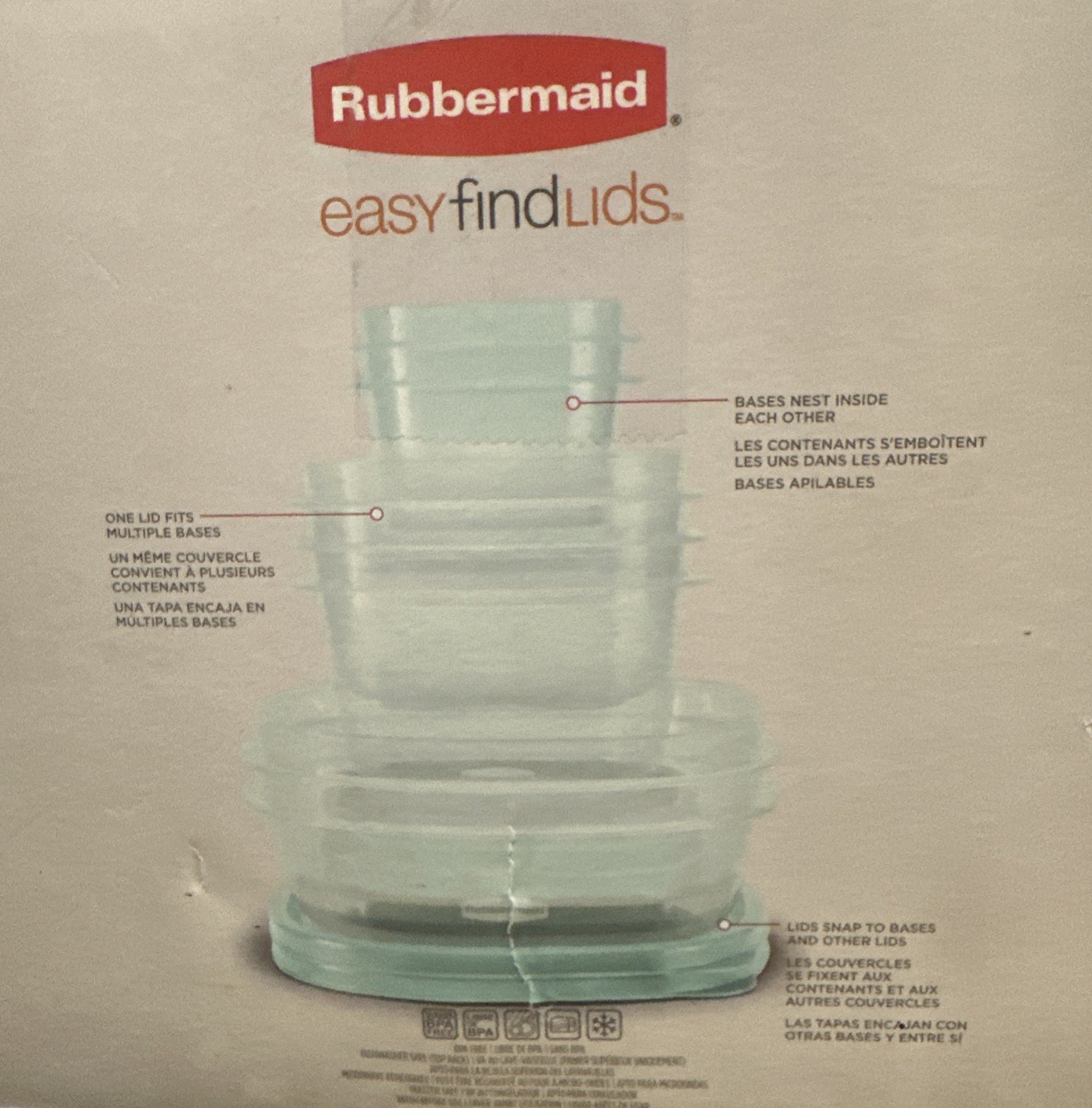 Rubbermaid RC2J35 18 Piece Containers With Easy Find Lids, including 3 vented.