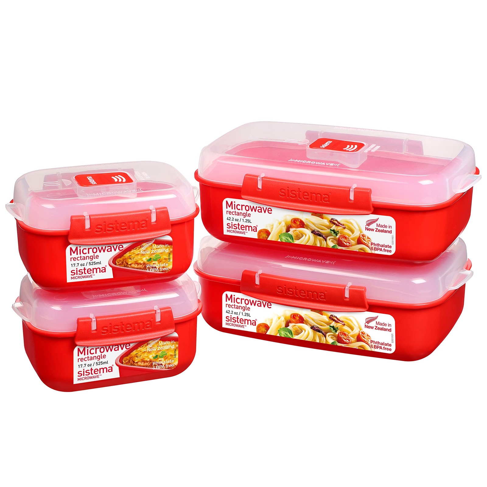 Sistema Microwave Food Storage Containers with Steam Release Vent, Dishwasher Sa
