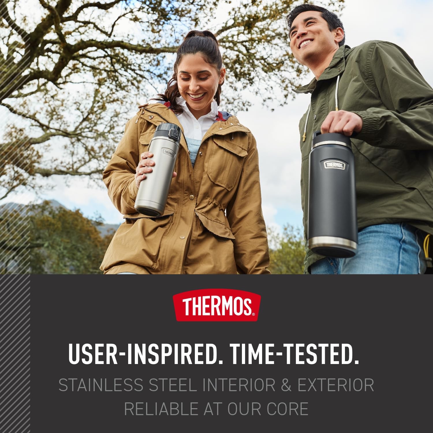 Thermos Icon Series Stainless Steel Dual Temperature Beverage Bottle 40 Oz