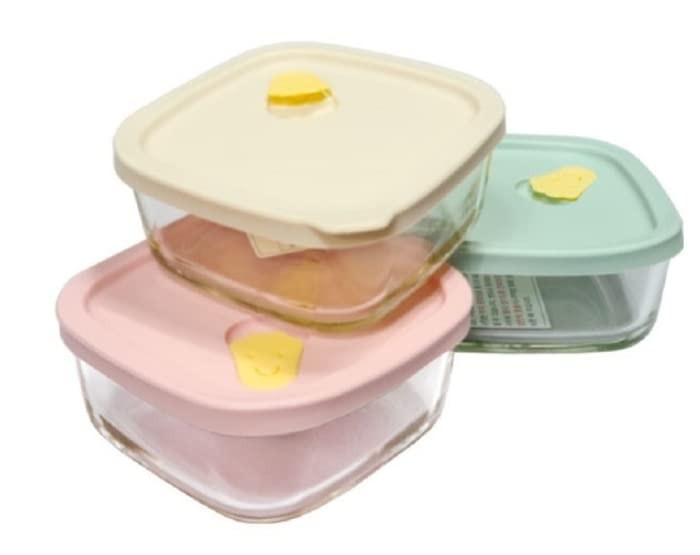 Lock&Lock Oven GLass Cooked Rice Storage Container for 6.3 x 5.2 inches, Pink