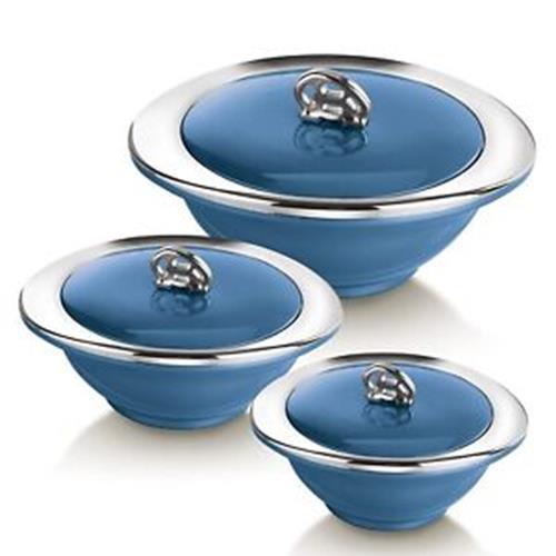 Set of 3 Oriental Glamour Classic Insulated Inner Stainless Steel Casseroles