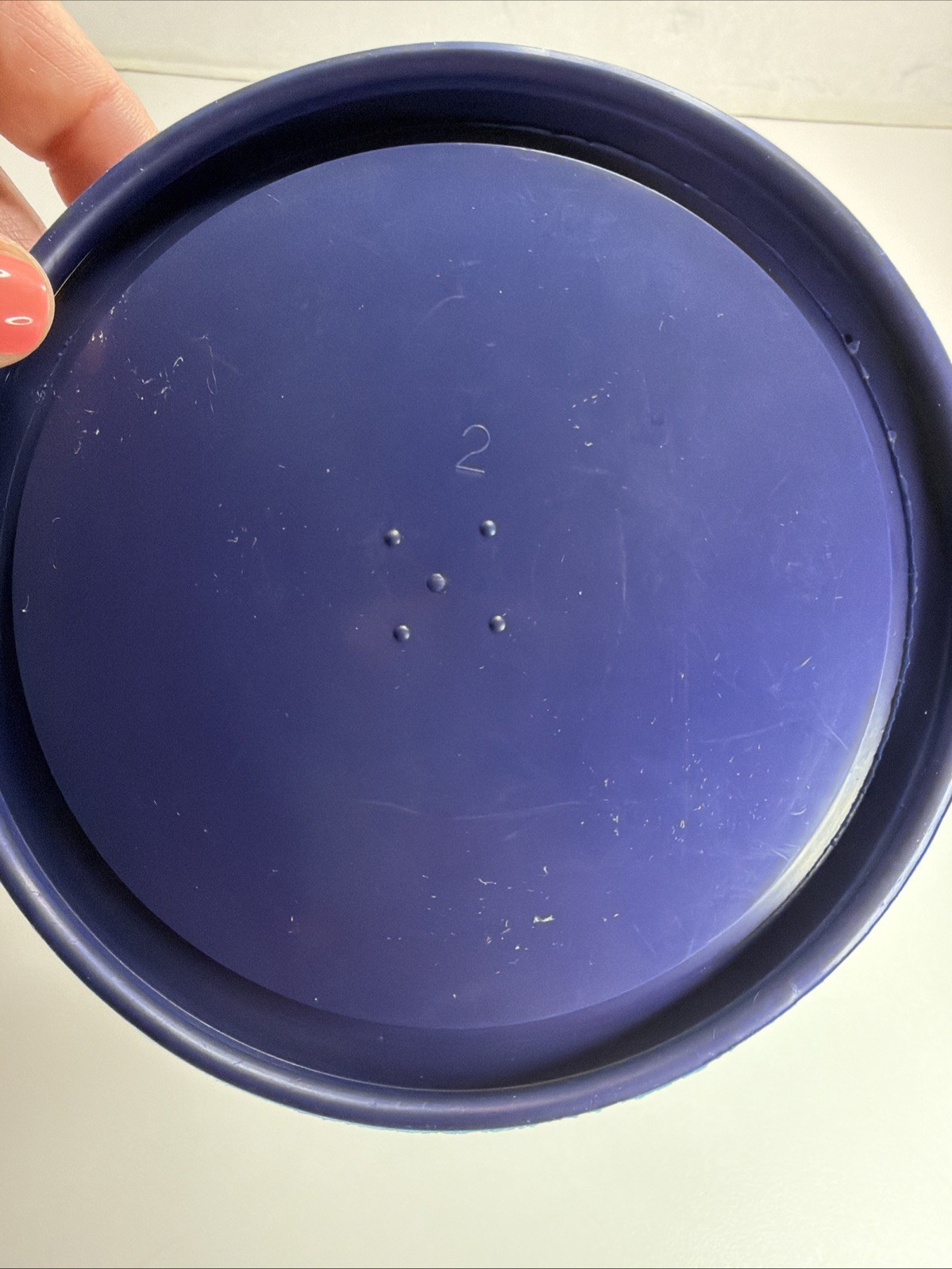 3 Pyrex Storage #7401-PC Dark Blue 6″ Round Plastic Replacement Lid Cover 4 Cup