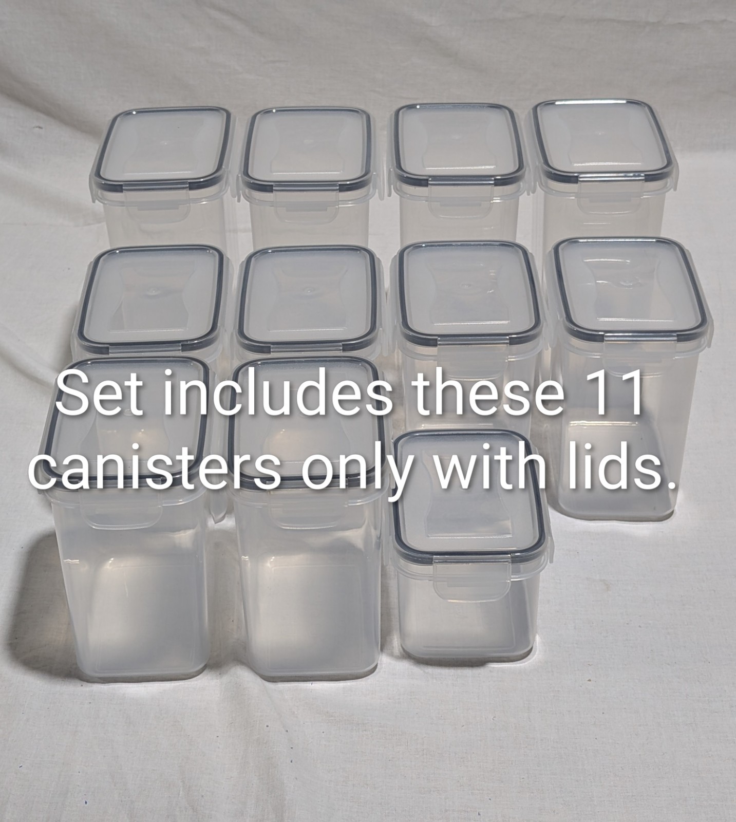 Airtight Food Storage Containers , Clear Plastic Kitchen Pantry BPA Free 11pcs