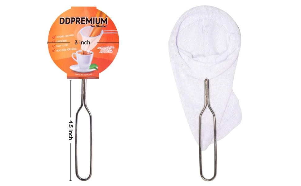 DDPREMIUM Traditional Thai Style Tea Filter Stainless Small size 1, White