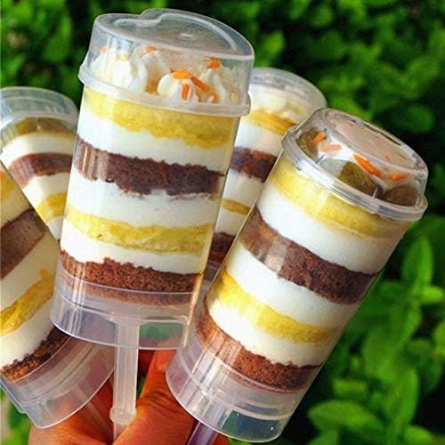 Pack of 100 Martellato Push Pop Containers, Push Up Pops Heart Martellato Cake