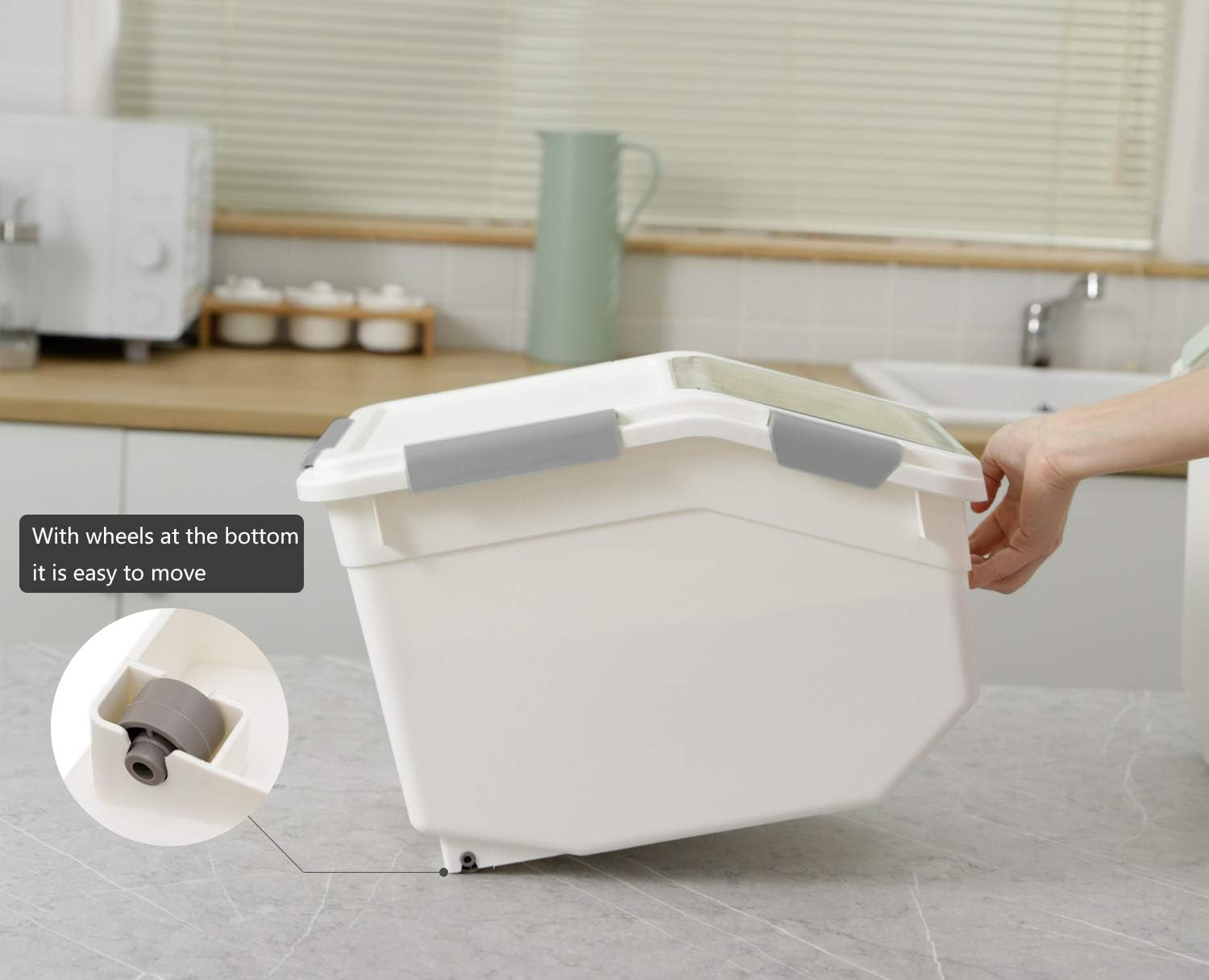 2 Pack Airtight Flour Storage Container with Scoop,Dry Food, Sugar, Baking Suppl