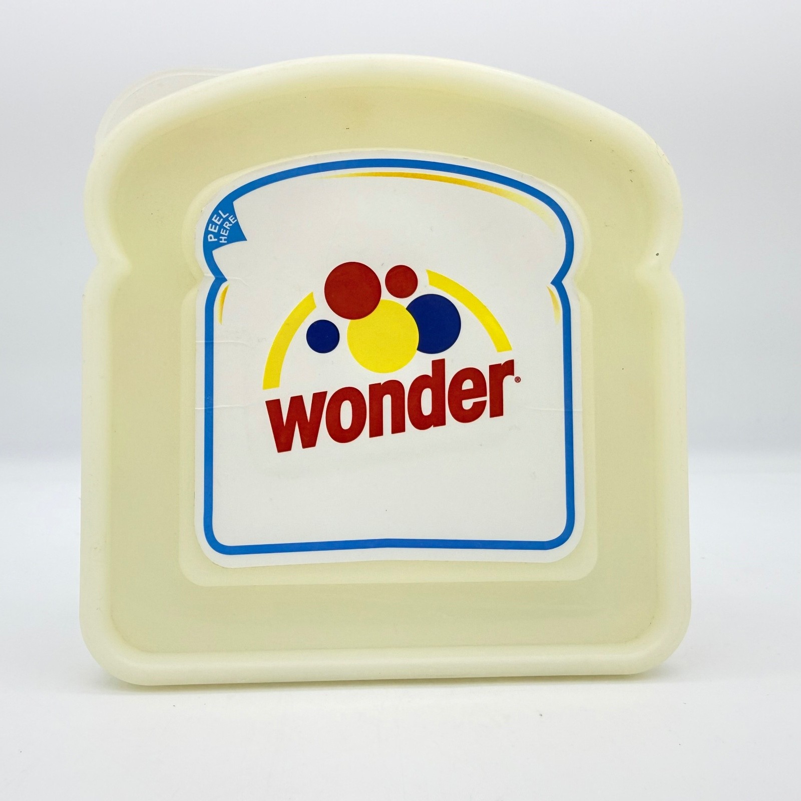 VTG Wonder Bread Sandwich Keeper Container 2006 Dots Logo Plastic Lunchbox