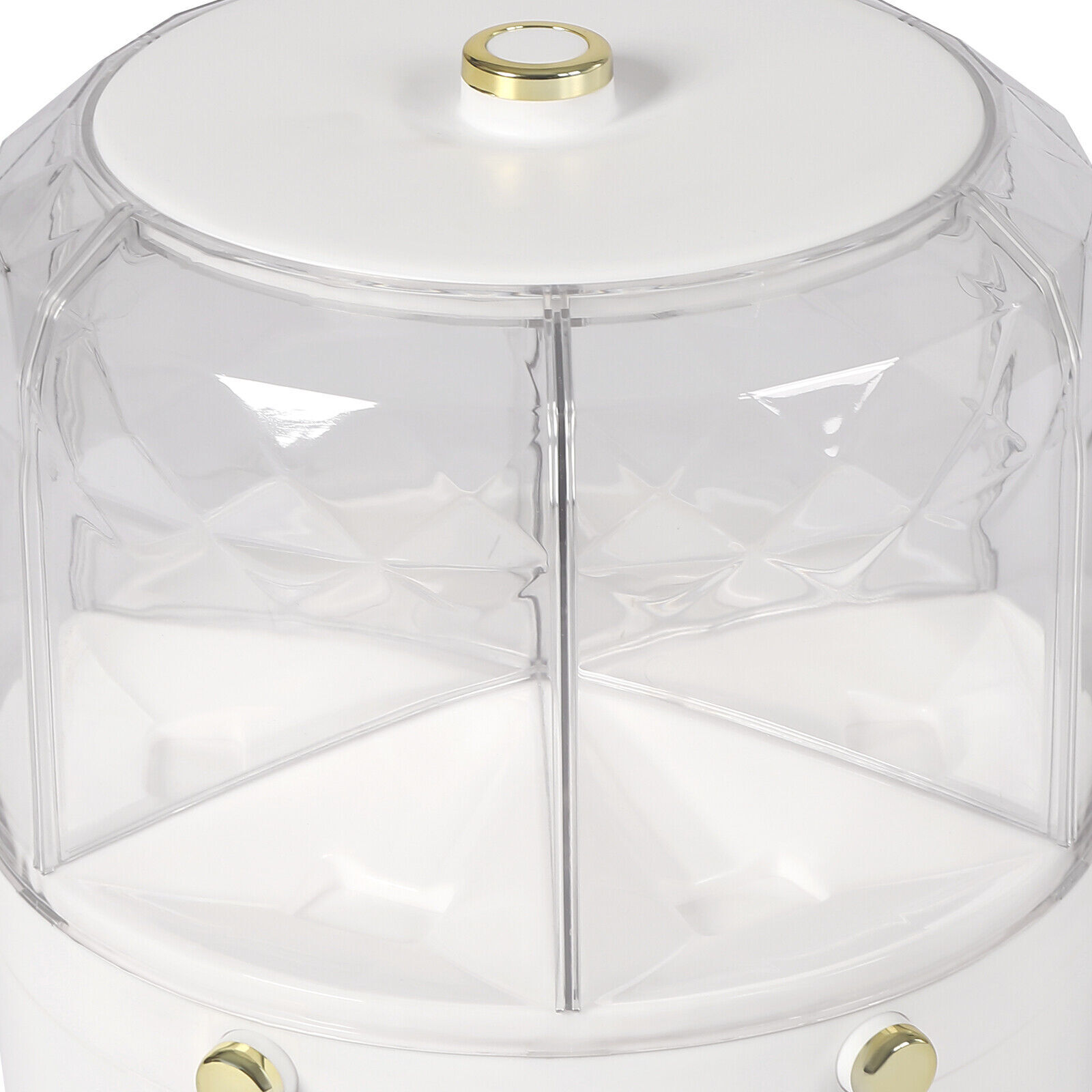 6-Grid Rotating Rice Dispenser Dry Grain Food Storage Container Tank for Kitchen