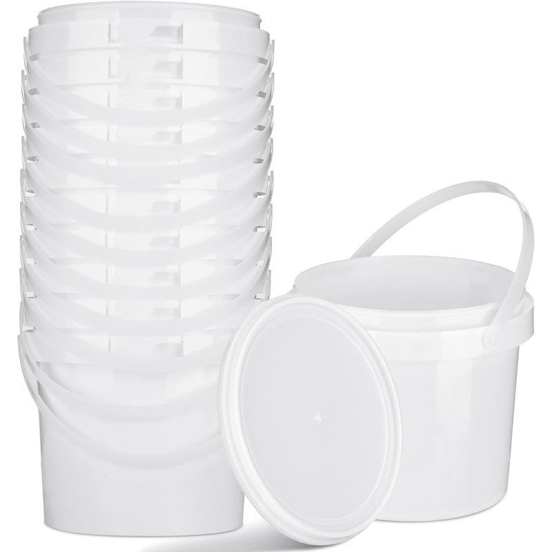 10 Pack Food Safe Buckets W/ Lids & Handles Airtight Storage Containers New