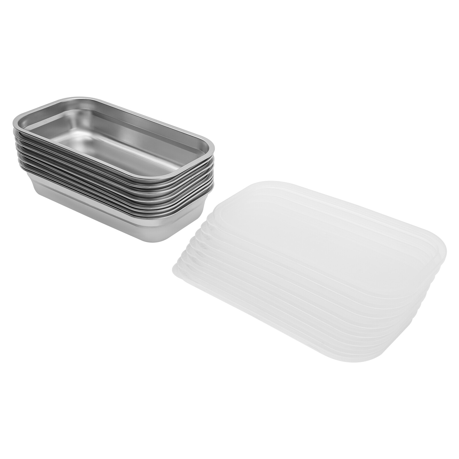 Set of 8 Stainless Steel 3L Bowls- Food Storage Containers Set With Lids