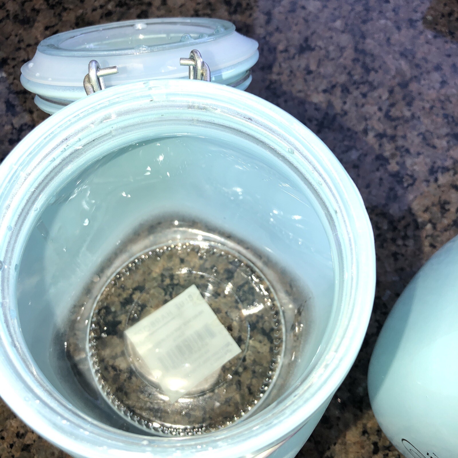 BLUE HARBOR Set Of 3 Sea Glass Colored Kitchen Canisters *see notes*
